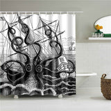 Rideau De Douche Bateau Pirate Et Kraken