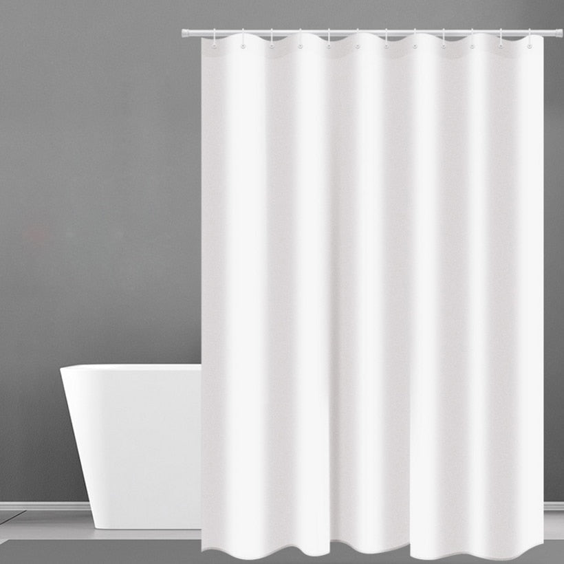 Rideau De Douche Blanc En Tissu