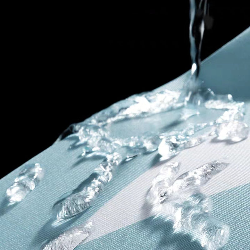 Rideau De Douche Bleu Et Triangle