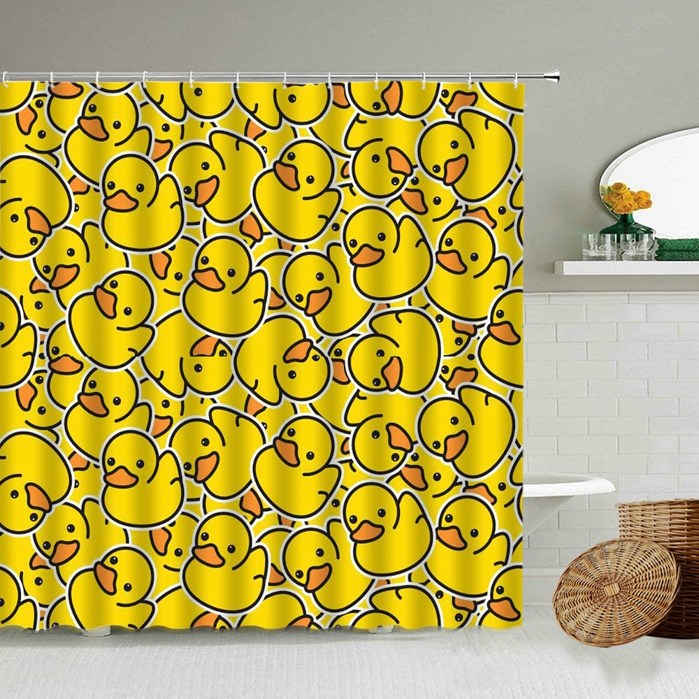 Rideau De Douche Canard Jaune