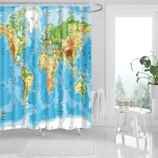 Rideau De Douche Carte Du Monde