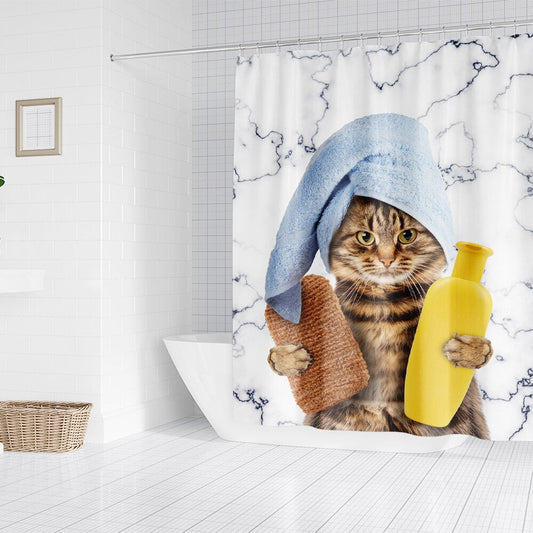 Rideau De Douche Chat Drole