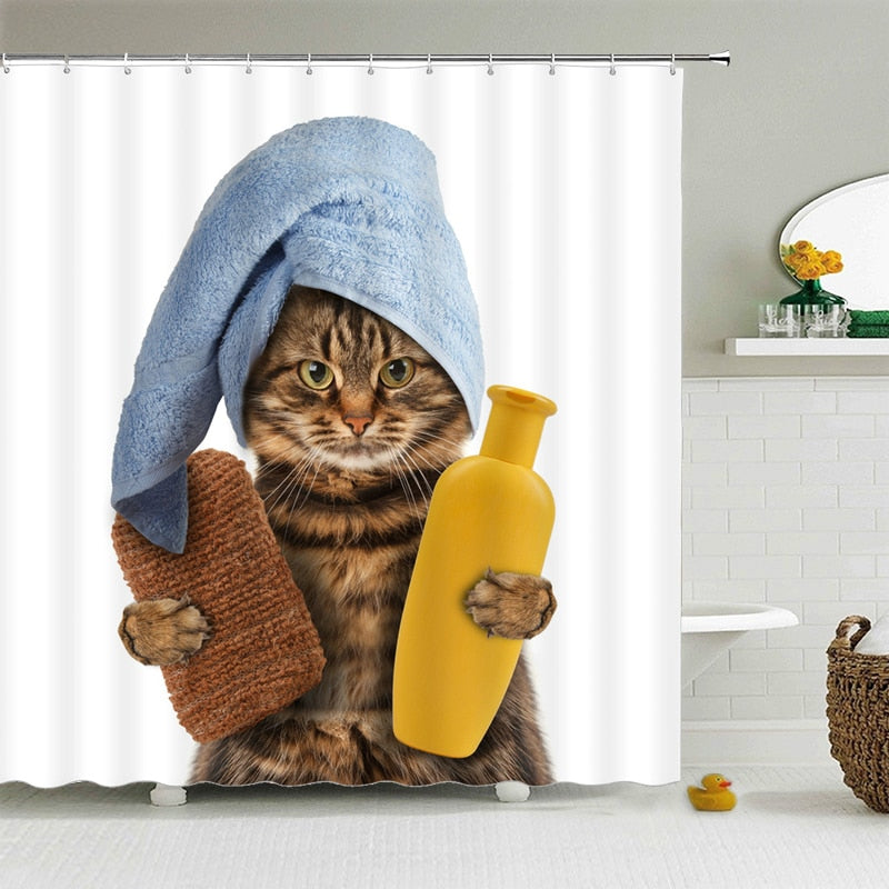 Rideau De Douche Chat Rigolo