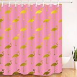 Rideau De Douche Flamant Rose Gold