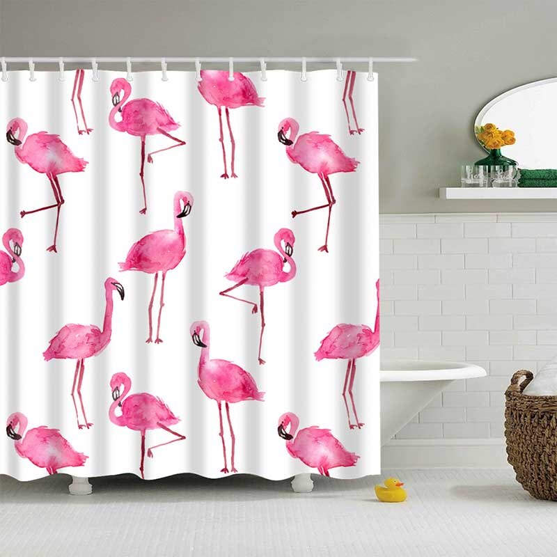 Rideau De Douche Flamant Rose