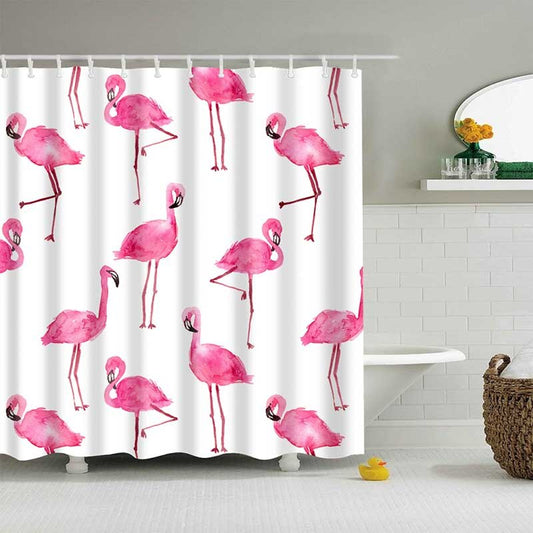 Rideau De Douche Flamant Rose