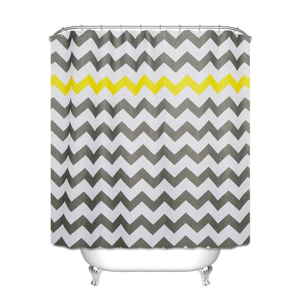 Rideau De Douche Gris Et Jaune