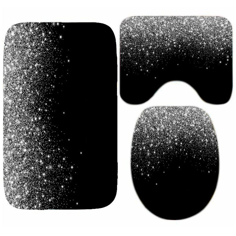 Rideau De Douche Noir Pailleté