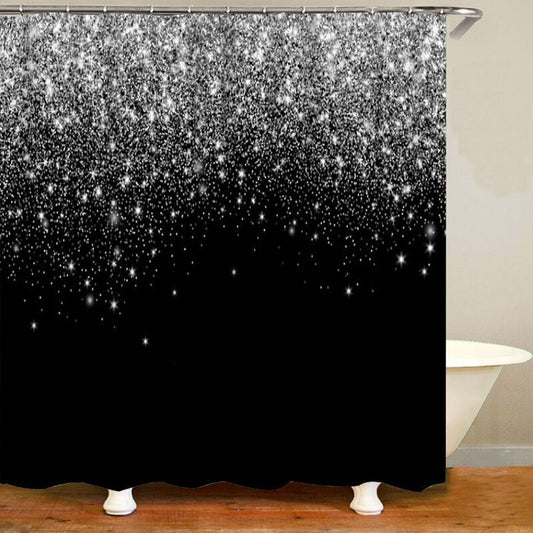 Rideau De Douche Noir Pailleté