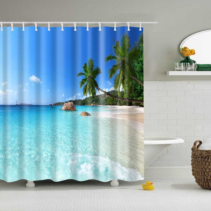 Rideau De Douche Plage De Palmier
