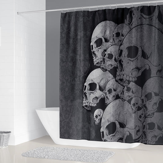Rideau De Douche Skull Noir Et Blanc