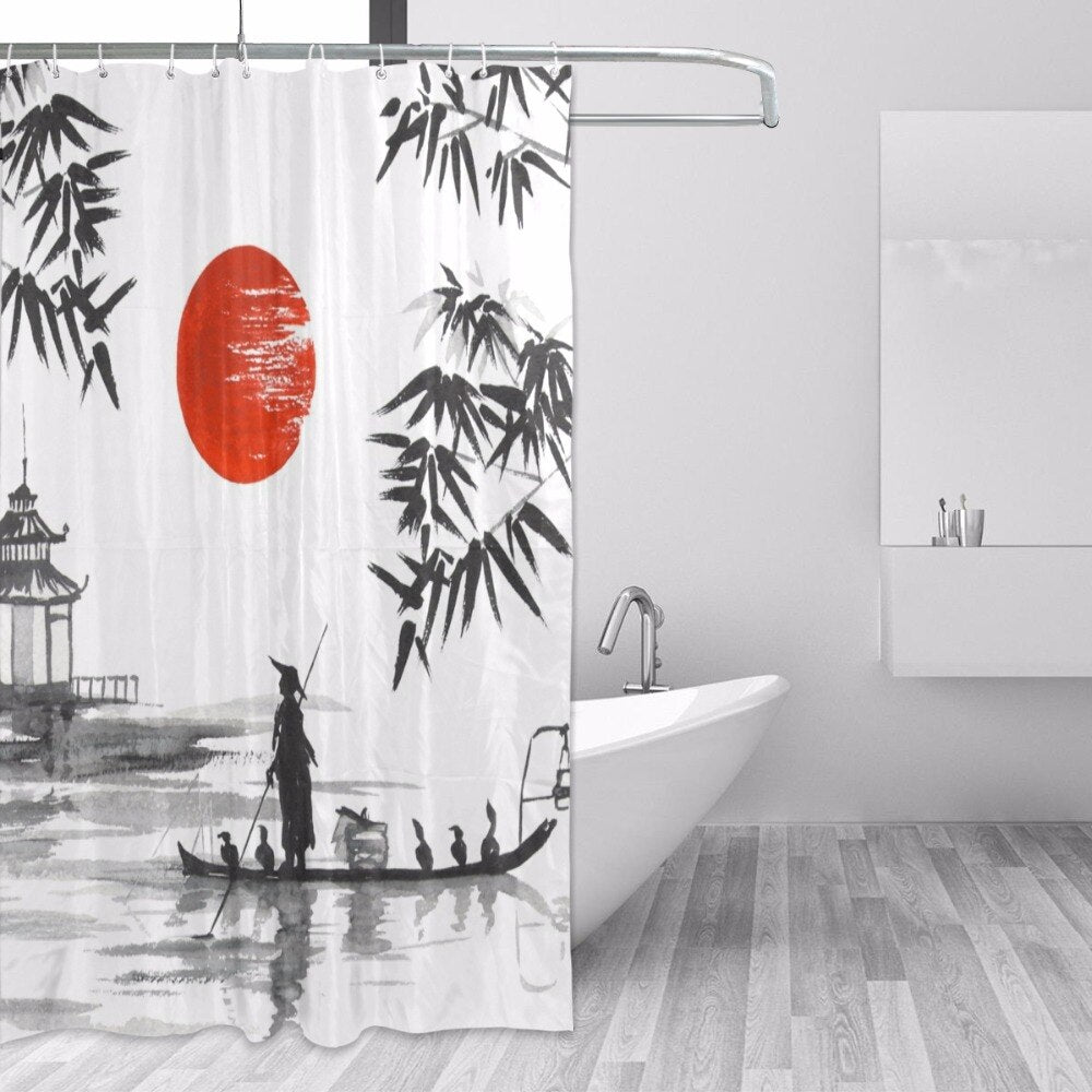 Rideau De Douche Soleil Japonais