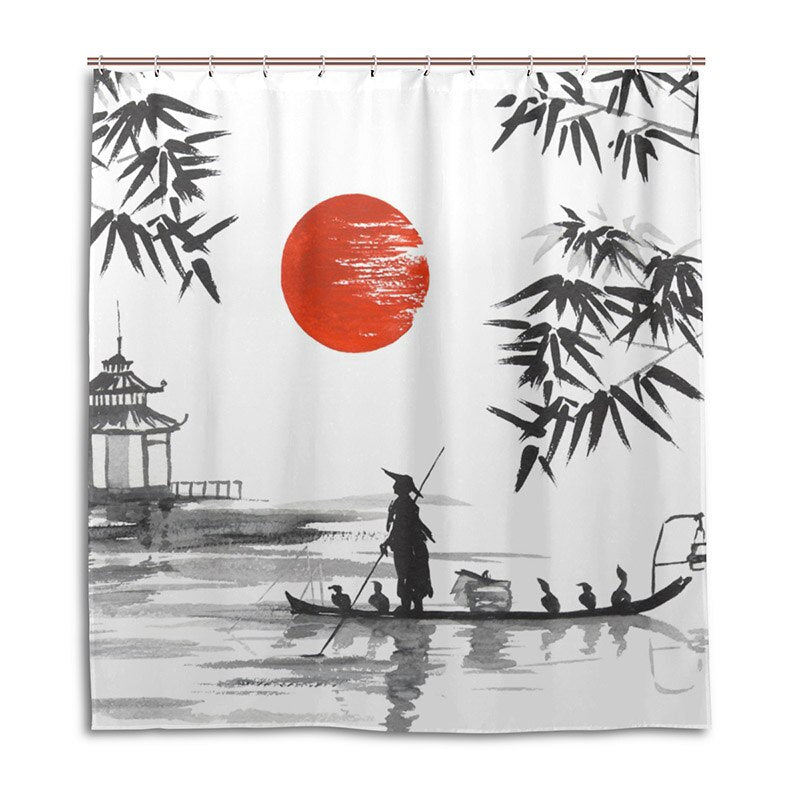 Rideau De Douche Soleil Japonais