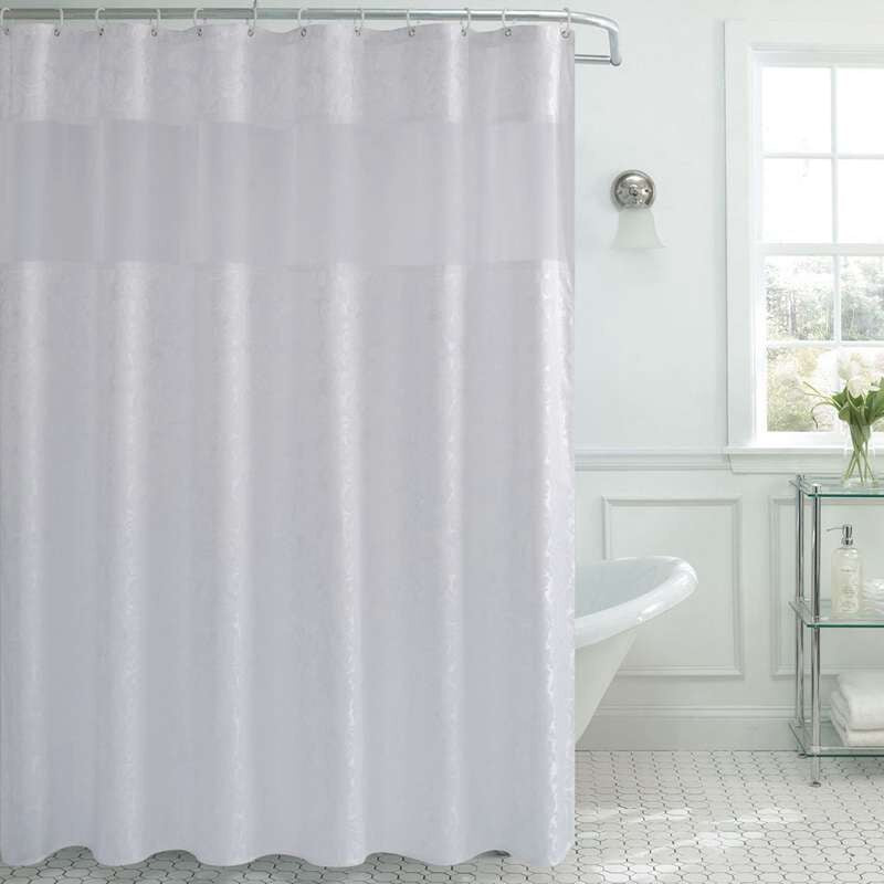 Rideau De Douche Textile Blanc