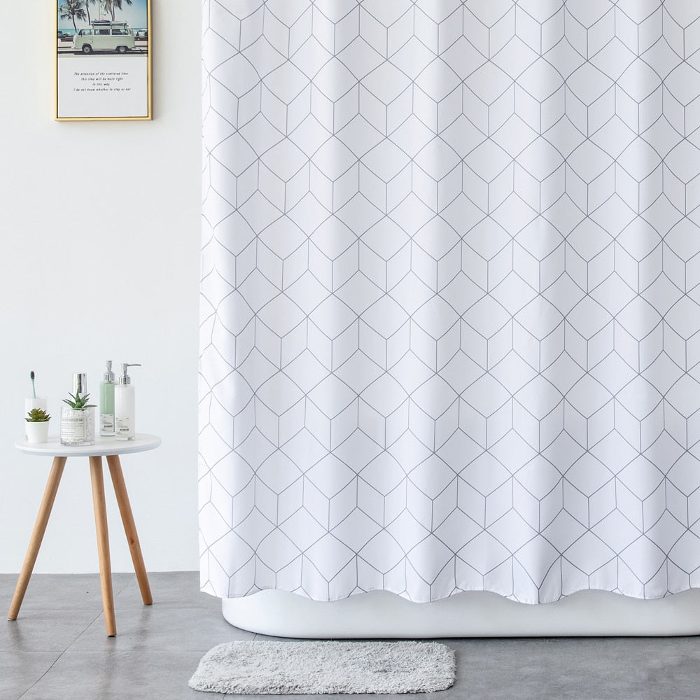 Ensemble de rideau de douche Nicole Miller - Coton gris/blanc Ensemble de rideau de douche Nicole Miller - Coton gris/blanc