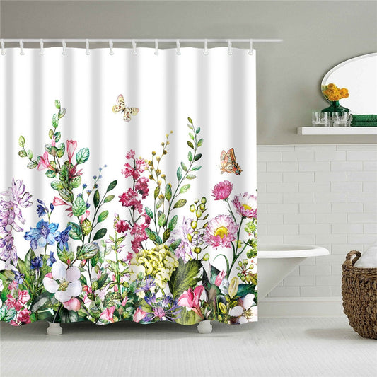 Rideau De Douche Avec Fleurs