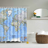 Rideau De Douche Carte Du Monde Détaillée