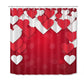 Rideau De Douche Coeur Rouge Et Blanc