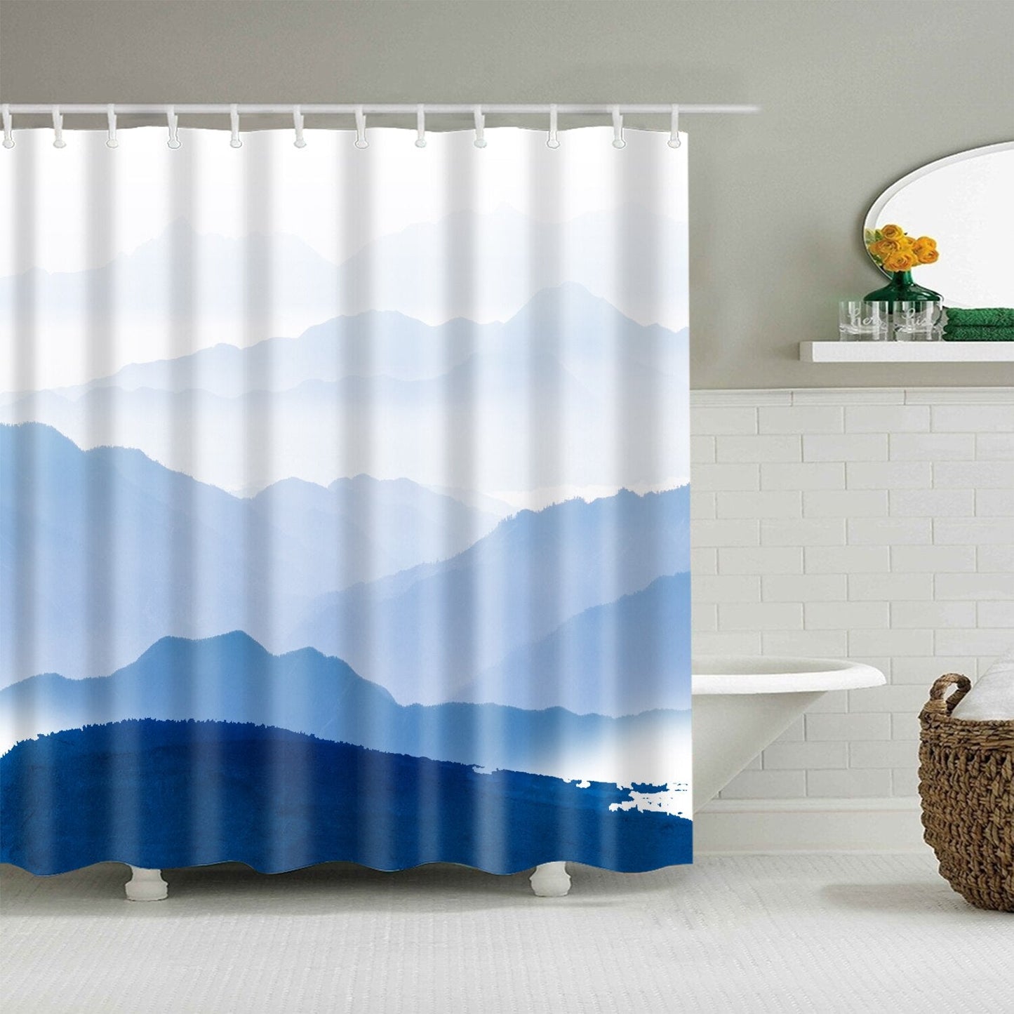 Rideau De Douche Montagnes 3D