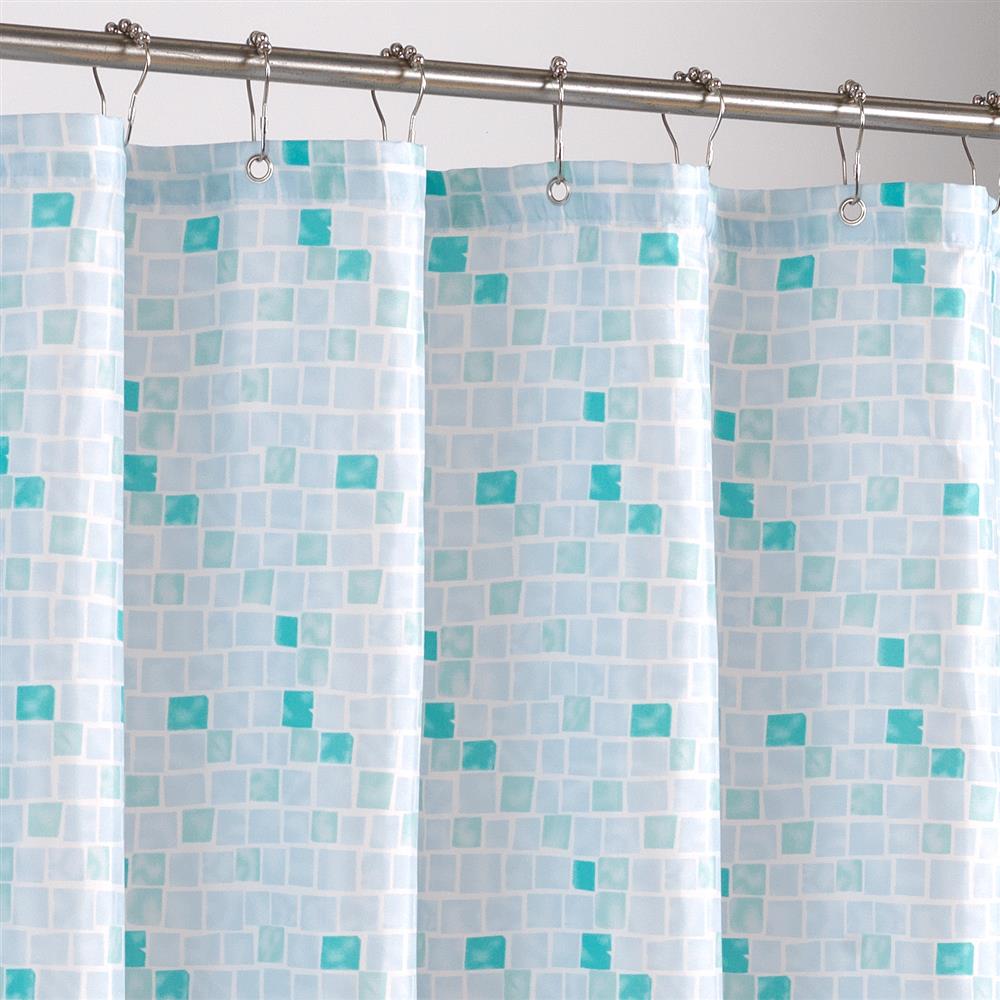 Rideau De Douche Mosaique Bleue