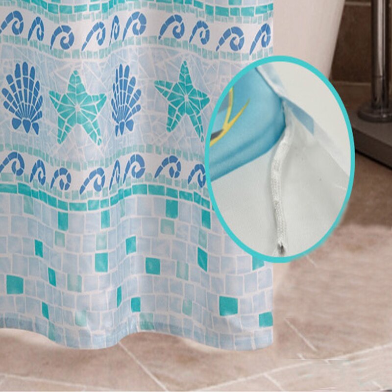 Rideau De Douche Mosaique Bleue