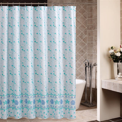 Rideau De Douche Mosaique Bleue