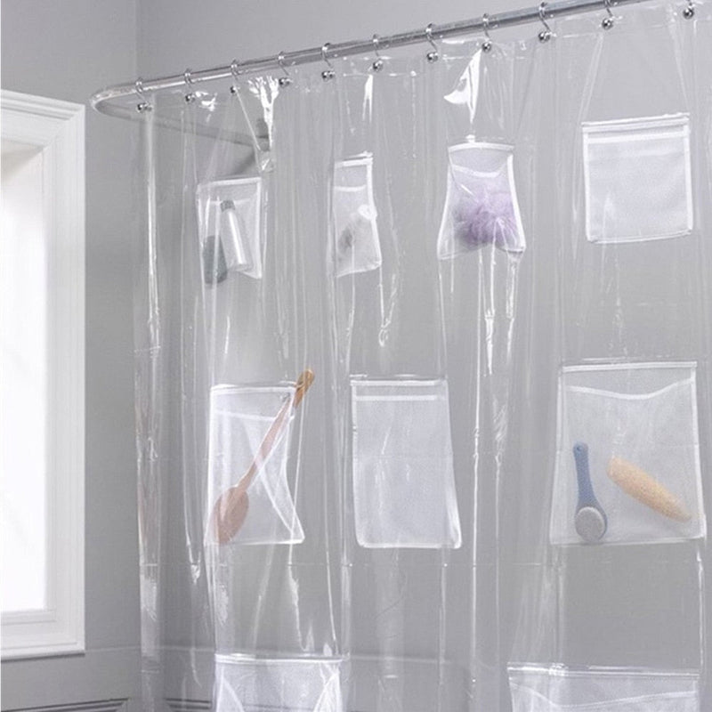 Rideau de douche transparent à écailles